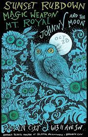 Rock you like a hurricanescorpions. Gig Poster Sunset Rubdown Owl Posters Gig Posters Rock Posters