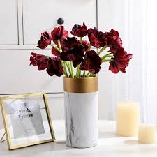 5 out of 5 stars. Burgundy Fake Flowers Poppy For Wedding Bouquet Centerpieces Vanrina