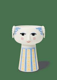 BJORN WIINBLAD EVA Vase Blue Porcelain Figure Decor for Flowers &  Centerpiece... $85.00