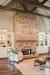 Living Room Red Brick Fireplace Decor