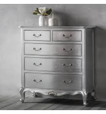 Hudson 4 drawer bedside table. Frank Hudson Silver Leaf Guilded French Chic 5 Drawer Chest Of Drawers Ebay