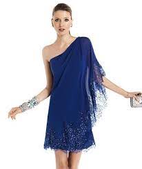 Von basics bis hin zu festmode: Abito Da Cerimonia Short Dresses One Shoulder Cocktail Dress Blue Cocktail Dress