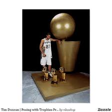 Tim Duncan Posing With Trophies Print Zazzle Com In 2020 Tim Duncan Custom Posters Print