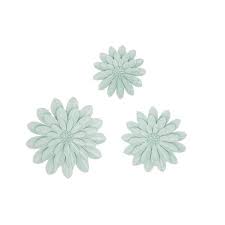 Your home will bloom with white &amp; Set Of 3 3d Pastel Green Flower Wall Decor Olivia May Target
