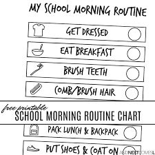 Free Printable School Morning Visual Routine Chart For Kids