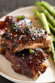 Sticky Asian Ribs In The Oven Recipe Asian Ribs Rib Recipes Sticky Ribs Recipe