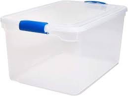 Check spelling or type a new query. Amazon Com Homz Plastic Storage Modular Stackable Storage Bins With Blue Latching Handles 66 Quart Clear 2 Pack