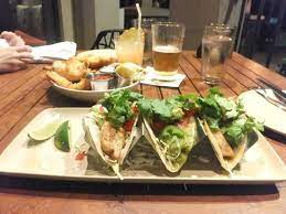 Fresh fish tacos, rainbow mango salads, hawaiian bbq pork burritos, chicken enchiladas, pineapple salsa and coconut flan are just a taste of the itinerary. Fish Tacos And Fish And Chips Picture Of Monkeypod Kitchen Maui Tripadvisor