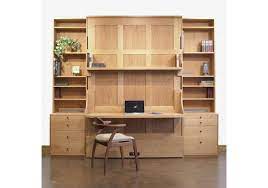 This murphy bed, also called the wall bed is a uniquely clever designed item, that combines a guest room bed and desk office space. Desk Wall Bed Hardwood Artisans