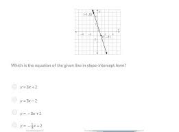 Which Is The Equation Of The Given Line In Slope Intercept Form Brainly Com