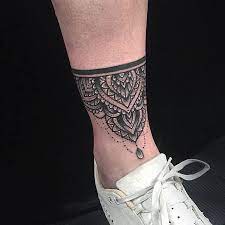Ankle Cuff From Today Span Class Emoji Emoji1f60a Span Dotwork Dotworkers Dotworktattoo Blackwo Ankle Tattoo Mandala Ankle Tattoo Designs Cuff Tattoo