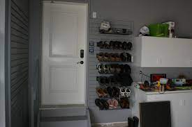 The sticky strips make it a perfect easy to install device & the low pricing of 16$ makes it one of the best shoe rack for the garage. Garage Shoe Storage Houzz