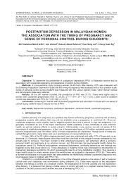 Please scroll through the contact details below to find the most appropriate service. Pdf Postpartum Depression In Malaysian Women The Association With The Timing Of Pregnancy And Sense Of Personal Control During Childbirth
