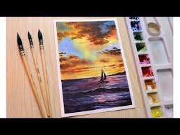 Watercolor water watercolor drawing watercolor illustration painting & drawing watercolor trees watercolor painting techniques landscape photography nature photography travel photography beautiful world beautiful places evergreen state color of life nature wallpaper amazing nature. Watercolor Painting Of Sunset Cloud Landscape Step By Step Youtube Watercolor Scenery Watercolor Paintings Painting