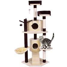 60 Off 63 Cat Tree Pet Play House Tower W Hanging Toy And Ladder Cat Tree Play House Tree Furniture