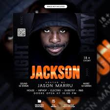 Black night party flyer and social media web banner template