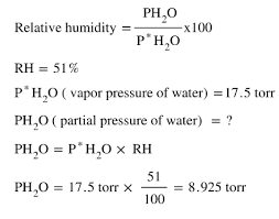 The vapour pressure of water is the pressure at which water vapour is in thermodynamic equilibrium with its condensed state. The Relative Humidity Of Air Equals The Ra Clutch Prep