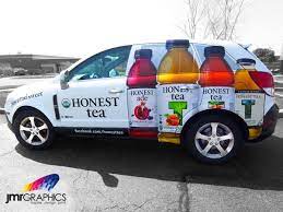 Like Honest Tea Check Out Their Digital Car Wrap By Jmr Graphics Car Wrap Vehicle Signage Car Wrap Design