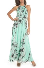 Free Shipping And Returns On Eliza J Belted Chiffon Maxi Dress Regular Petite At Nordstrom Com Face Framing Pleats Crown The Bodic With Images Floral Chiffon Maxi Dress