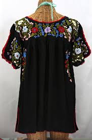 Lijera Libre Plus Size Embroidered Mexican Blouse White Multi Casual Knit Dress Mexican Blouse Fashion