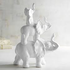 White Stacked Elephants Pier 1 Imports Elephant Decor Elephant Home Decor Handmade Home Decor
