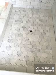 Carrara Marble Look Porcelain Tile In Stand Up Shower Google Search Shower Floor Tile Bathroom Remodel Master Master Shower