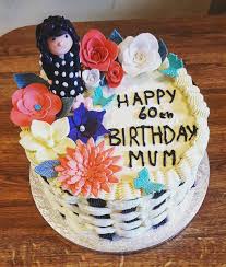 If your mom has the superpowers to bake cakes like no one else and still thrives hard to bake them even in her late 50's, then you might. Cakemydayie On Twitter Say It With Flowers A 60th Birthday Cake For A Much Loved Mom With Black And White Basket Details To Match The Mom S Favourite Colours Covered In Sugar Flowers