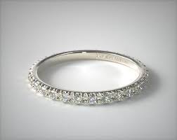 Thinner bands can bend easier, especially after wearing it because the metal is warm from your hands and more malleable. Thin French Cut Pave Set Diamond Eternity Wedding Ring 14k White Gold 14208w14