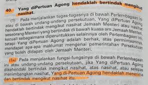 Yang dipertuan agong suaikan gambar dengan jawapan yang sesuai. Rimauxi On Twitter Perlu Dibaca Dengan Per 150 1 Tan Sri Ada Pengecualian Pada Per 40 1 Kecuali Sebagaimana Yang Diperuntukkan Selainnya Oleh Perlembagaan Pengecualian Untuk Proklamasi Darurat Dijelaskan Dalam Per 150 1 Jika