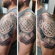 Mens Armor Celtic Knot Upper Arm And Shoulder Tattoo Tattoosformen Shoulder Armor Tattoo Celtic Knot Tattoo Armour Tattoo