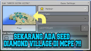 This seed spawns you on the shore of a massive swamp. New Seed Diamond Village In Update Mcpe Minecraft Pe Indonesia Youtube