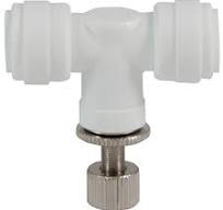 Push to Connect Needle Valve, 1/4" Tube O.D., Tube x Tube Tee