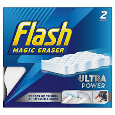 Had to laugh as i was just checking the box today to see just what is in them that is so magical. Flash Magic Eraser Extra Power Cleaner X2 Sainsbury S