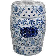 Porcelain garden stools continue to remain very popular, as they add a nice touch to either the living room or the garden and can be used as stools or side tables. Buy 18 Floral Blue White Porcelain Garden Stool Online Bw Garden1 Bwfl Satisfaction Guaranteed