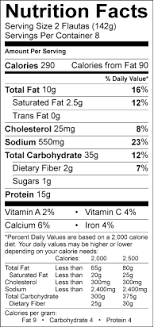 Nutrition Facts Chipotle Chicken Flautas Abf Don Miguel
