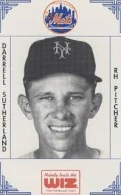 2) DARRELL SUTHERLAND INDEX CARD SIGNED 1964-68 METS INDIANS PSA/DNA  CERTIFIED