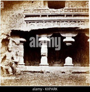 Indian Architecture: the Kylas at Ellora, (Hindu, ninth or tenth century), 1870. Engraving of a photograph by Messrs. Shephard and Bourne, of Calcutta. 'As an illustration of Hindu architecture of the ninth