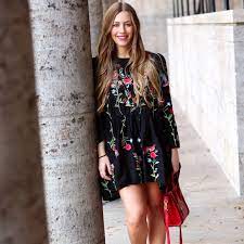 Zara black embroidered poplin dress with belt bnwt size m. Muzika Losh Faktor Meditaciya Zara Floral Embroidered Dress Arnisabuya Com