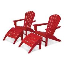 Polywood 4 Piece South Beach Outdoor Bright Adirondack Chair Ottoman Set Outdoor Chairs Adirondack Chair Adirondack Chairs Patio