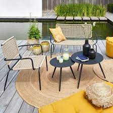 banquette de jardin ibiza metal et corde tressee naturel la redoute interieurs la redoute banquette jardin mobilier de salon meuble jardin