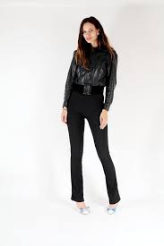 Crop Leather Jacket Blouson Jacket Fitted Jacket Zip Up Jacket Bomber Jacket Biker Jacket Black Sho Cropped Leather Jacket Fashion Workout Jacket