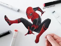 Far from home is a movie that is all about the visuals and designs throughout (more so than other marvel movies) making this book particularly special! Instant Kill Mode So My Drawing Of Spiderman With The Far From Home Suit And Kill Mode Lenses Is Done I Used Grap Spiderman Drawing My Drawings Spiderman