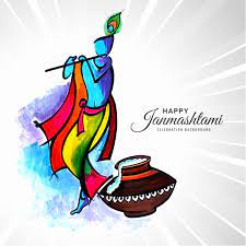 Janmashtami 2021 date in india: Lord Krishna Frohlicher Janmashtami Gruss 1233975 Vektor Kunst Bei Vecteezy