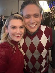 ALL IS MERRY & BRIGHT SLF hanging out with the "All Is Merry & Bright"  leading actress, Emily Rose, as they prepare to film the pivotal Christmas  Eve service scene. #allismerryandbright #merryandbright