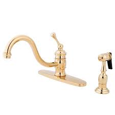 Top 10 best brass kitchen faucet reviews: Kingston Brass Vintage Single Handle Kitchen Faucet With Optional Side Spray Reviews Wayfair