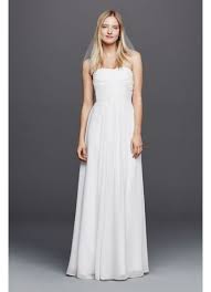 Shop new and gently used wedding dresses and save up to 90% at tradesy. Chiffon Wedding Dress With Strapless Ruched Bodice David S Bridal