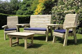 Patio furniture, fire pits & heaters, outdoor lighting Highgate Wooden Ergonomic Garden Lounge Set Hg135 Highgate Furniture
