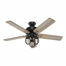 They considered a super sweet light kit for a basic fan, but the light kit cost more than a durn good fan. Hunter Port Isabel 52 In Led Indoor Outdoor Matte Black Ceiling Fan With Light Kit 53420 The Home Depot