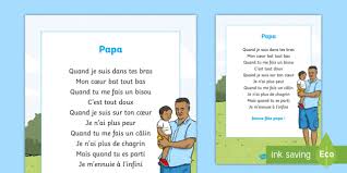 La fête des pères est une fête annuelle célébrée en l'honneur des pères dans de nombreux pays. Poeme Papa La Fete Des Peres Teacher Made