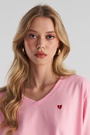 T-shirt Lala Love BFF V-Neck Pink